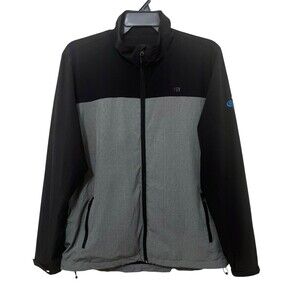 TRAVIS MATHEW Black/Gray Performance Full Zip Golf Jacket Pockets Corona Logo XL